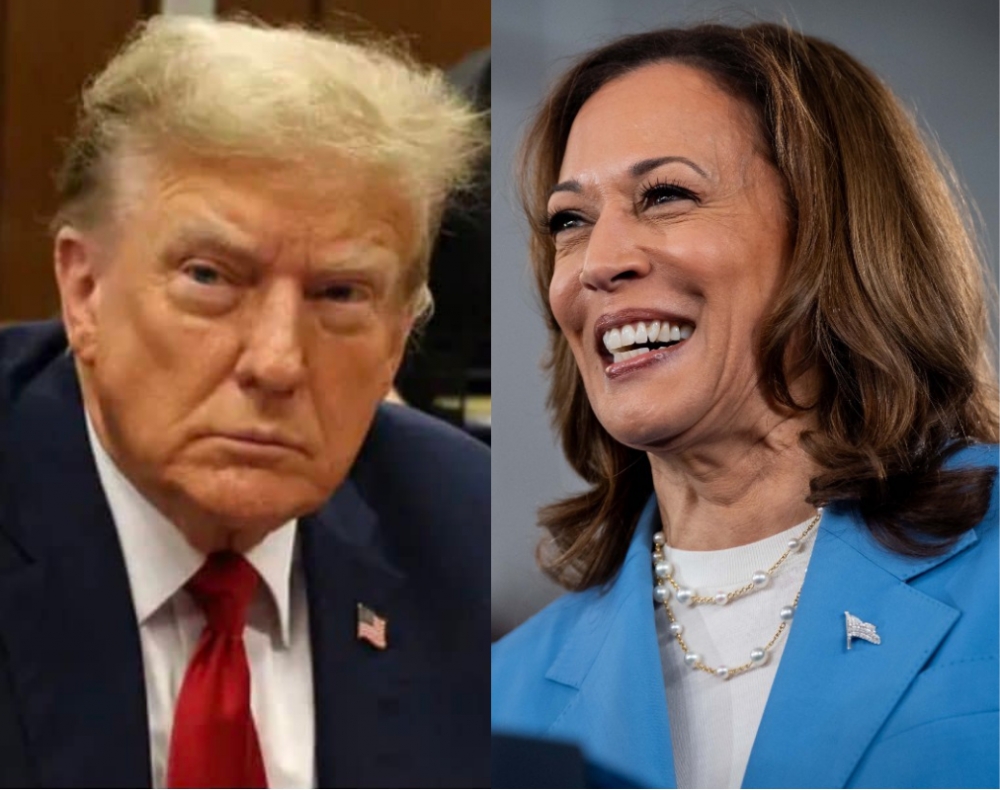 擷取自Donald J. Trump、Kamala Harris臉書粉絲專頁。經本報裁剪合成。