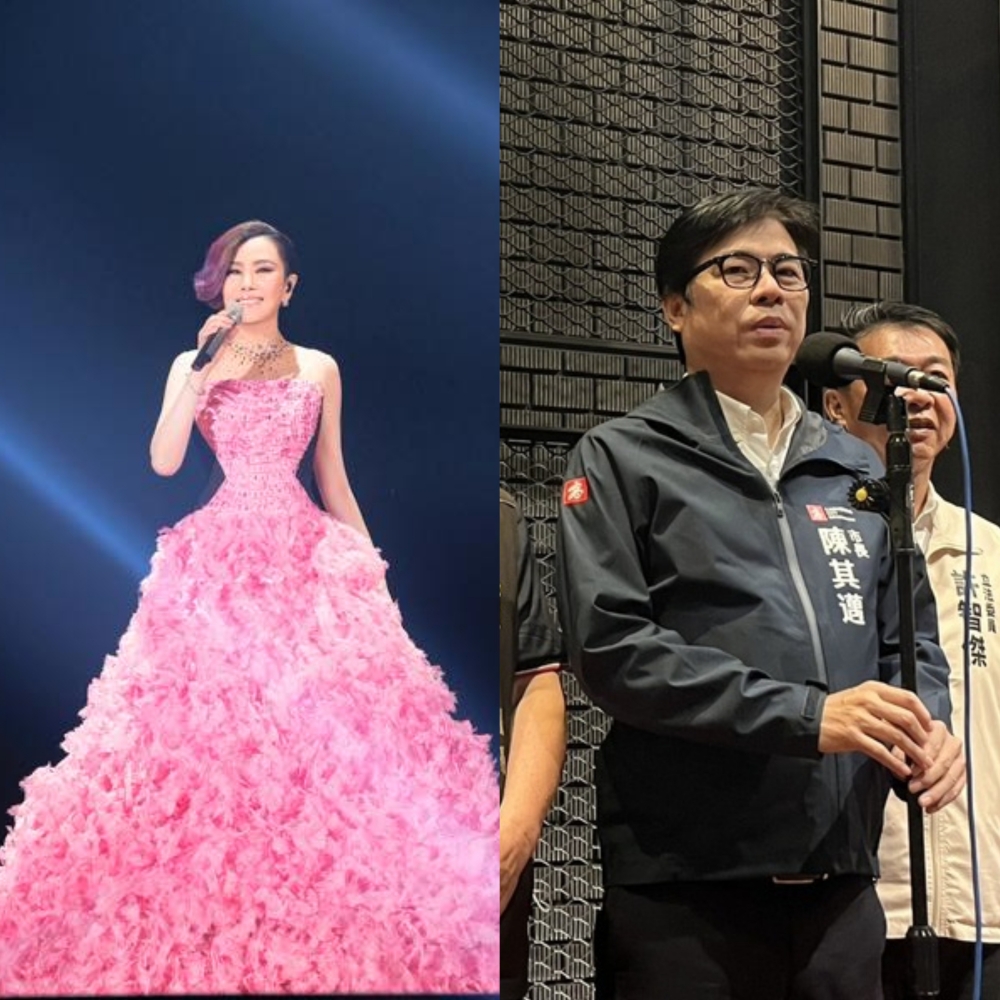 台語歌后江蕙親筆信中提到與邁邁市長有約定，對此，陳其邁回應是：「秘密」，時機成熟時將會公布。（圖源：陳子鴻／Facebook、中央社）