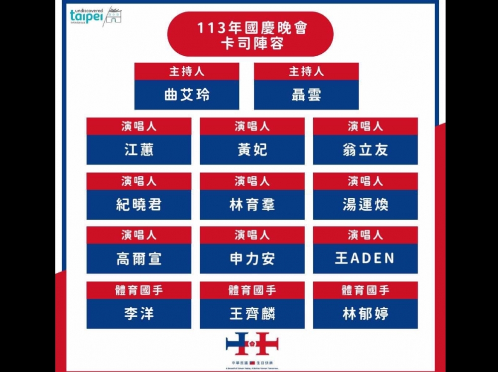 國慶晚會演出陣容。