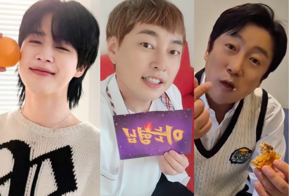 智旻（左）、李陳鎬（中）、李壽根（右）。擷取自j.m、bbangggi1、comedian_leesugeun Instagram。經本報裁剪合成。
