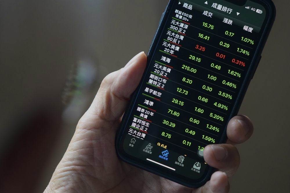 台股今開低走低下跌271點失守月線。(圖/中央社)