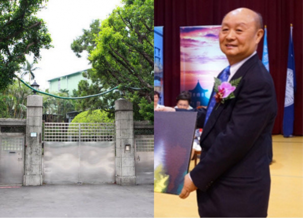 嚴家淦故居大門、嚴雋泰。擷取自財政部財政史料陳列室、聖約翰科技大學官網。經本報裁剪合成。