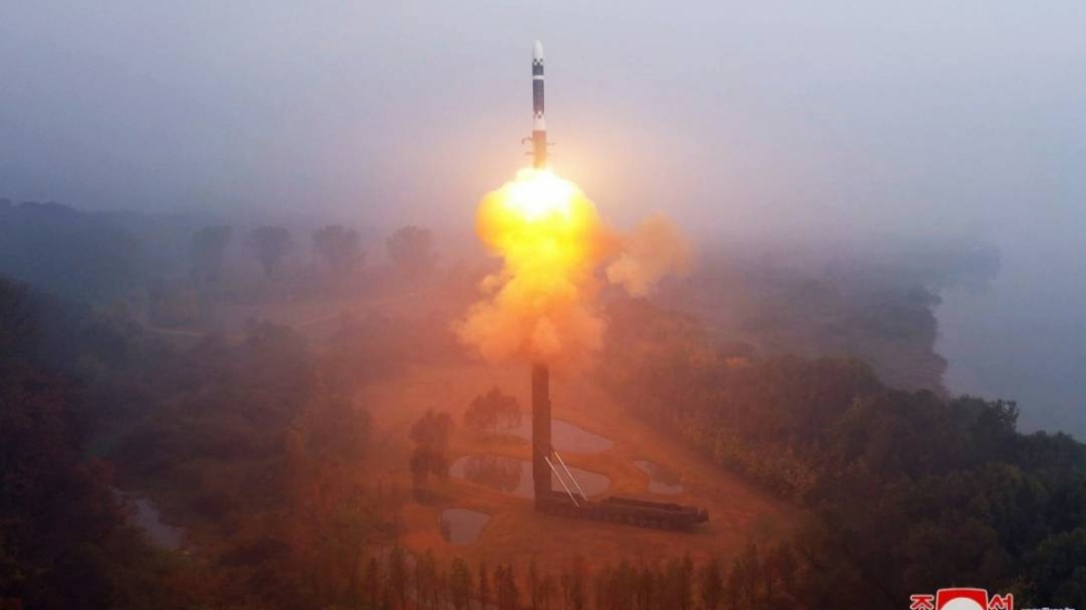 北韓發射多枚彈道飛彈。（圖／KCNA）