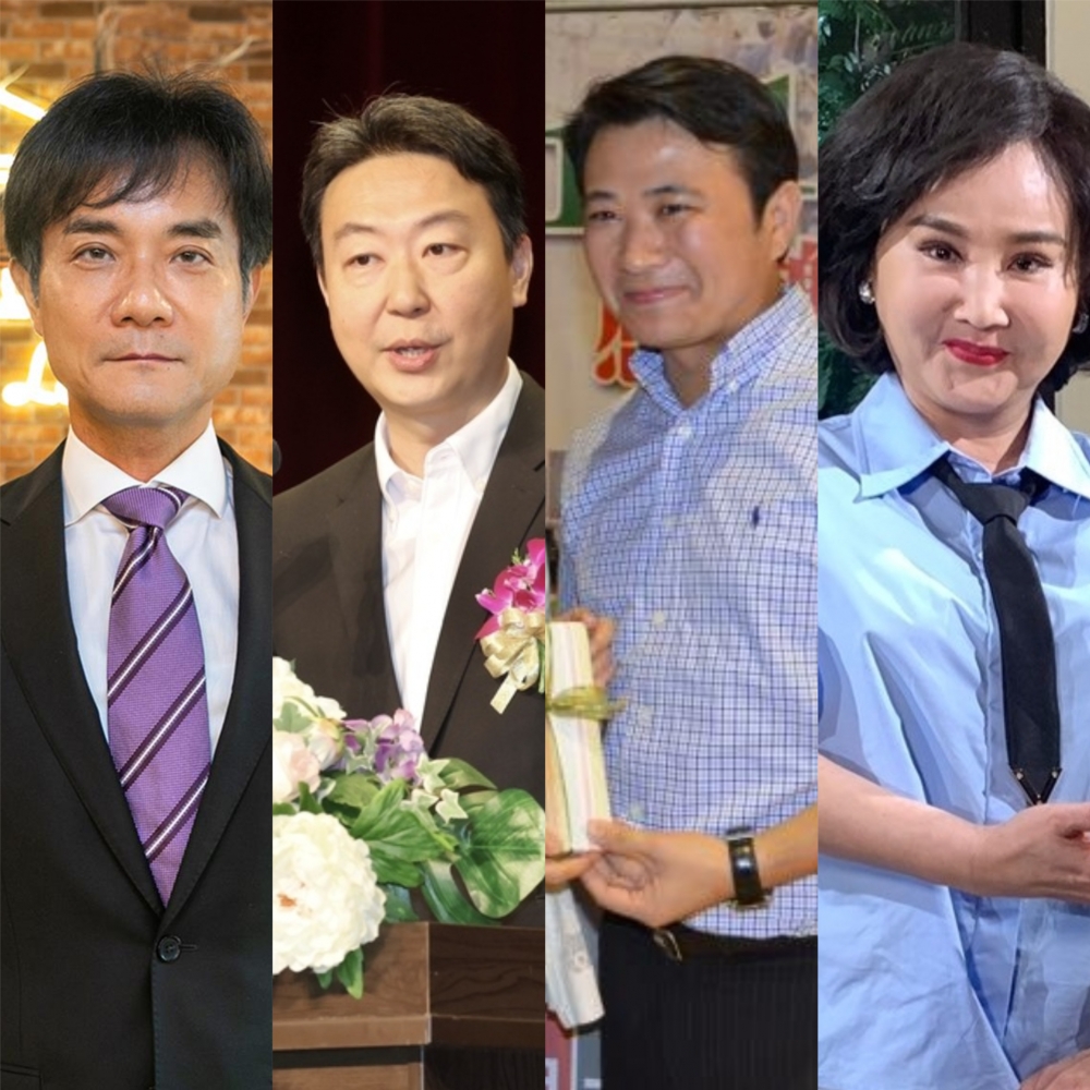 圖為本報合成，從左至右為「信賴之友會」台南分會會長黃仲銘接任資策會董事、前行政院發言人陳世凱接任交通部長、前雲林縣農業處處長且家庭背景具爭議的呂政璋接任台灣金聯董事長、民視前副總經理胡婉玲出任中央社社長。（圖擷取自資策會官網、雲林縣政府網站、胡婉玲臉書、中央社提供）