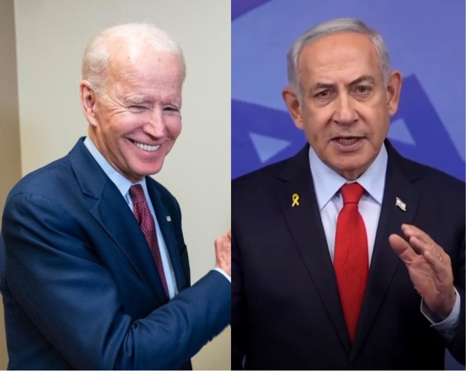 擷取自Joe Biden臉書粉絲專頁、@netanyahu X。經本報裁剪合成。