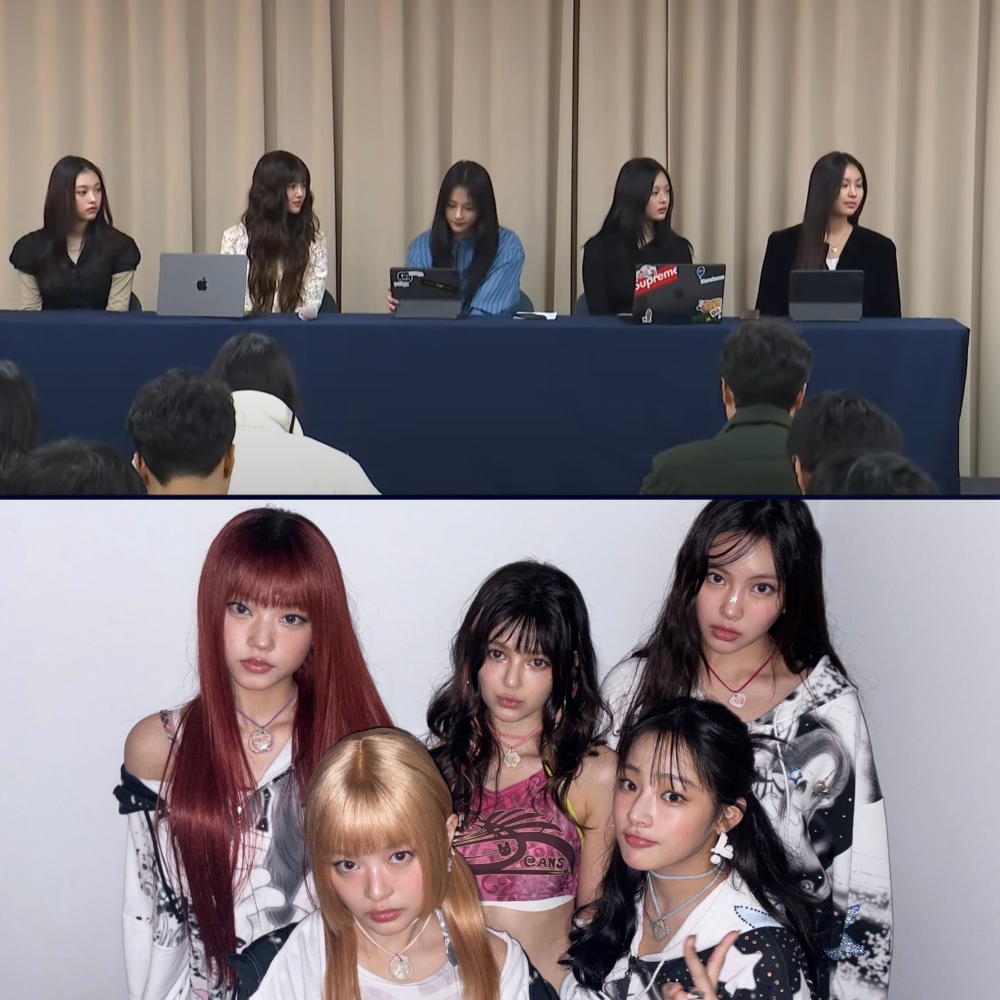 韓國人氣女團NewJeans的5名成員自行於昨（28）日召開緊急記者會並宣布「29日凌晨零時起廢除與ADOR的專屬合約」，不過透露仍會按照預定行程進行活動。（圖源：KBS News YouTube、NewJeans X）
