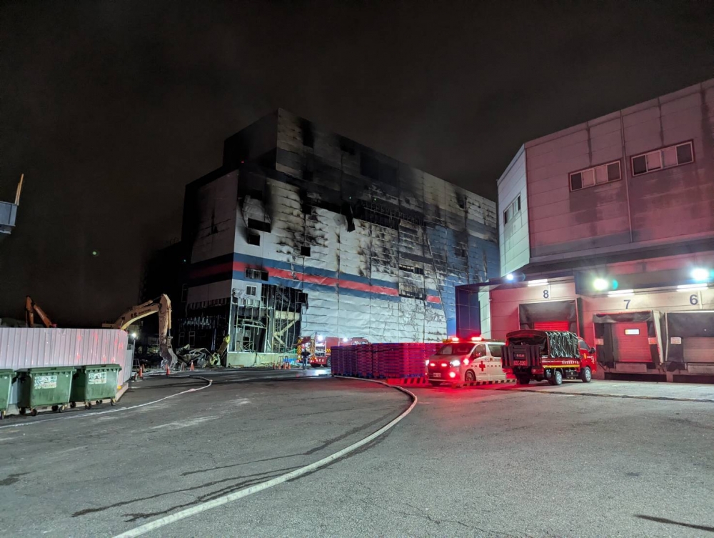 台中全聯倉儲大火。（圖／中央社）
