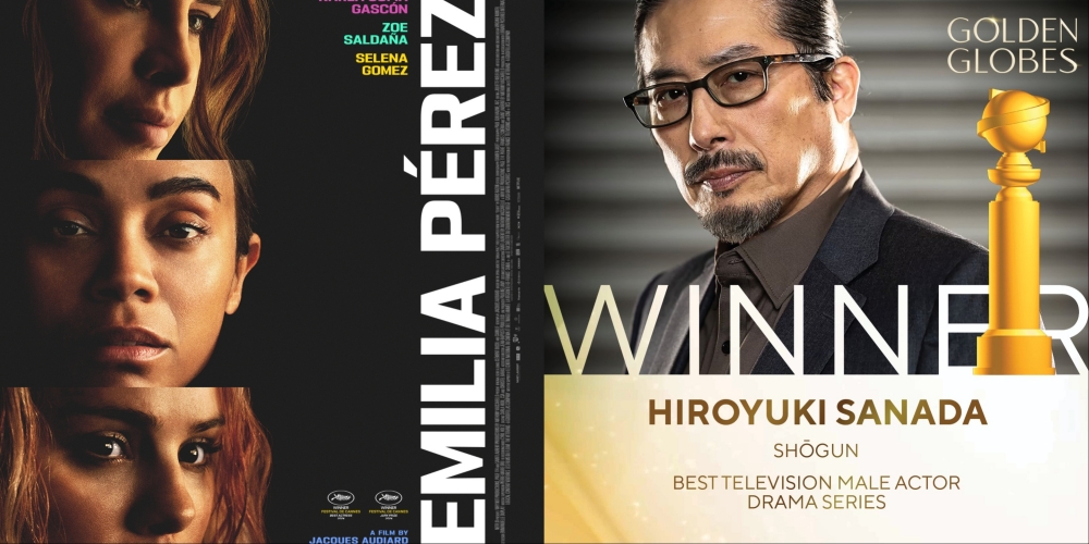 第82屆金球獎(Golden Globe Awards)頒獎典禮於今(6)日在加州比佛利山舉行,,電影類《毒王女人夢》成為本屆金球獎的大贏家囊獲4項大獎;電視類部分由《幕府將軍》也抱回4座金盃。(圖源: Netflix、Golden Globes/X)