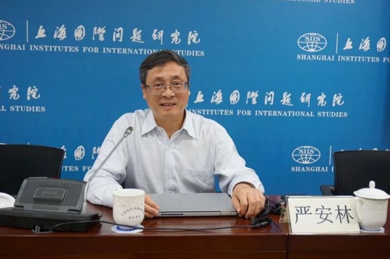 圖為上海國際問題研究院學術委員會主任嚴安林。（圖擷取自台灣歷史研究微信公眾號）