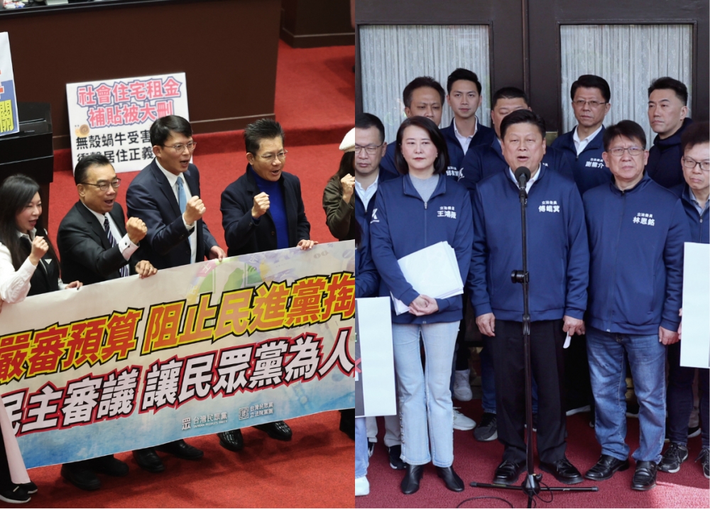 藍白立委積極刪、凍預算。中央社提供（記者王飛華攝）。經本報裁剪合成。