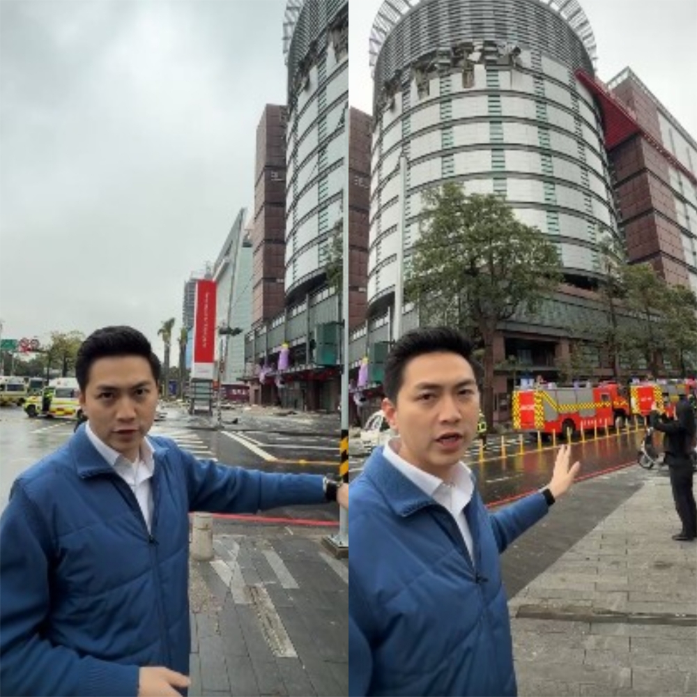 廖偉翔在台中氣爆現場開直播遭出征,有現場的義消還原真相,廖偉翔並沒有越過現場、沒有妨礙救災。(圖為本報合成,擷取自廖偉翔臉書)